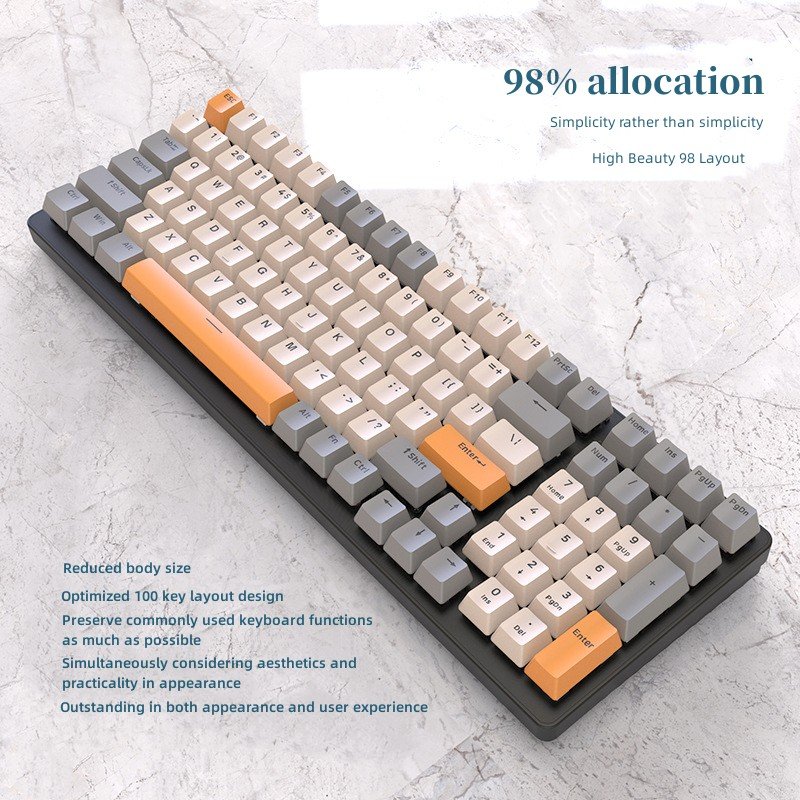 PCTENK XK61B Gaming Keyboard Blue Red Mechanical Switch Full Anti Ghosting With N Key Rollover Support Individual RGB Backlit