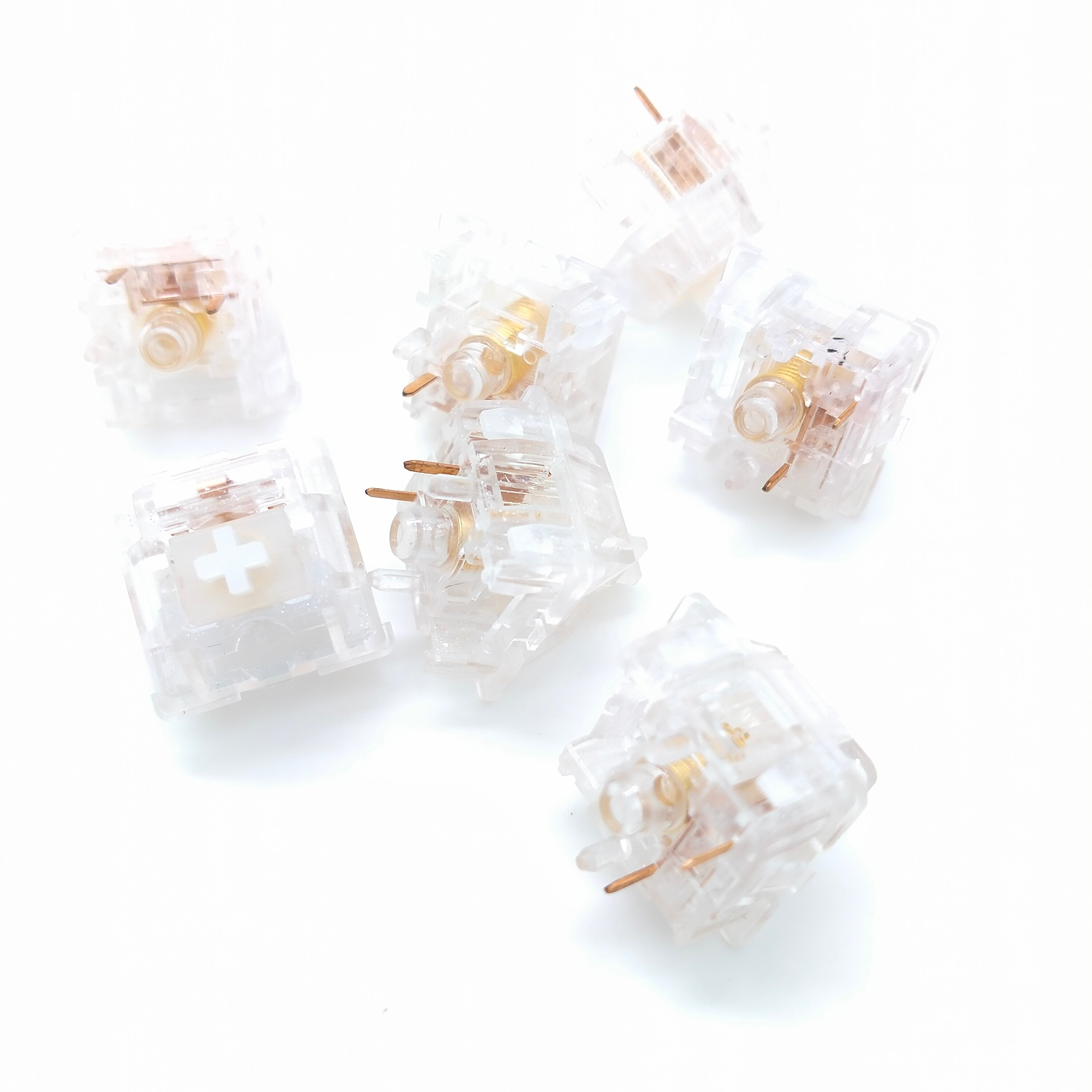 Tecsee Mix PC Housing With Sparkle UPE Stem Double Gold Spring 63.5g Mechanical Keyboard Switches for Desktop Computer Gamer