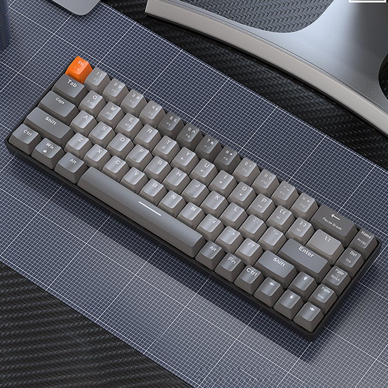 Wholesale Custom Ergonomic 68 Keys Bluetooth Wireless Dual Mode RGB Hot Swappable Office Machinery Keyboard