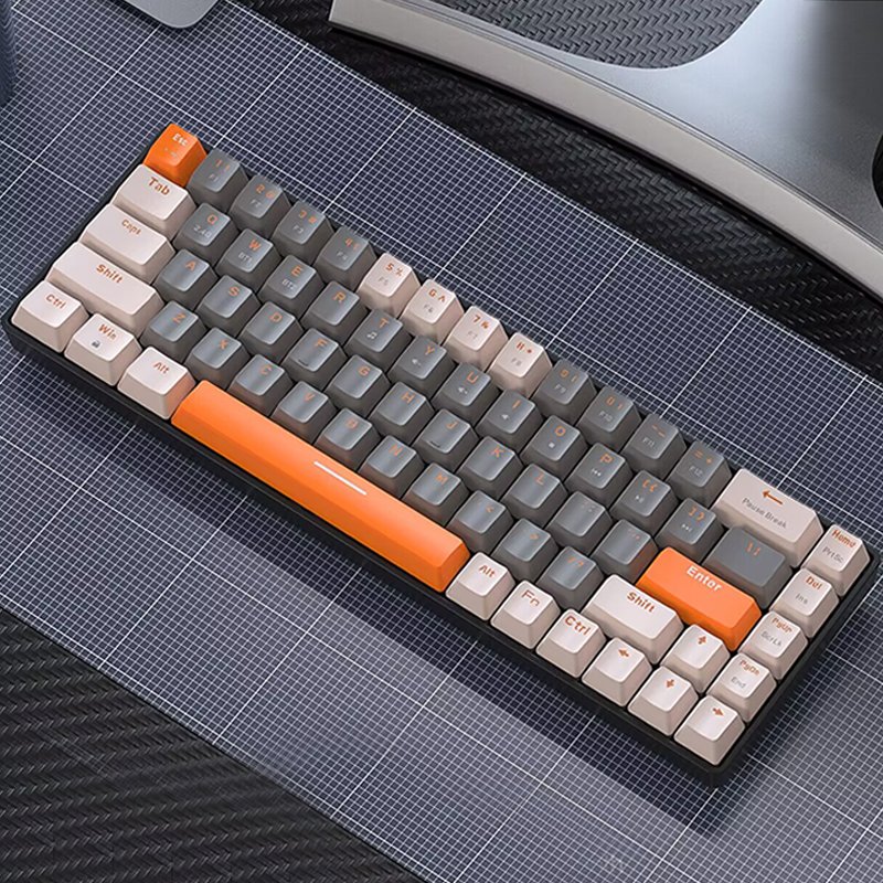 Wholesale Custom Ergonomic 68 Keys Bluetooth Wireless Dual Mode RGB Hot Swappable Office Machinery Keyboard