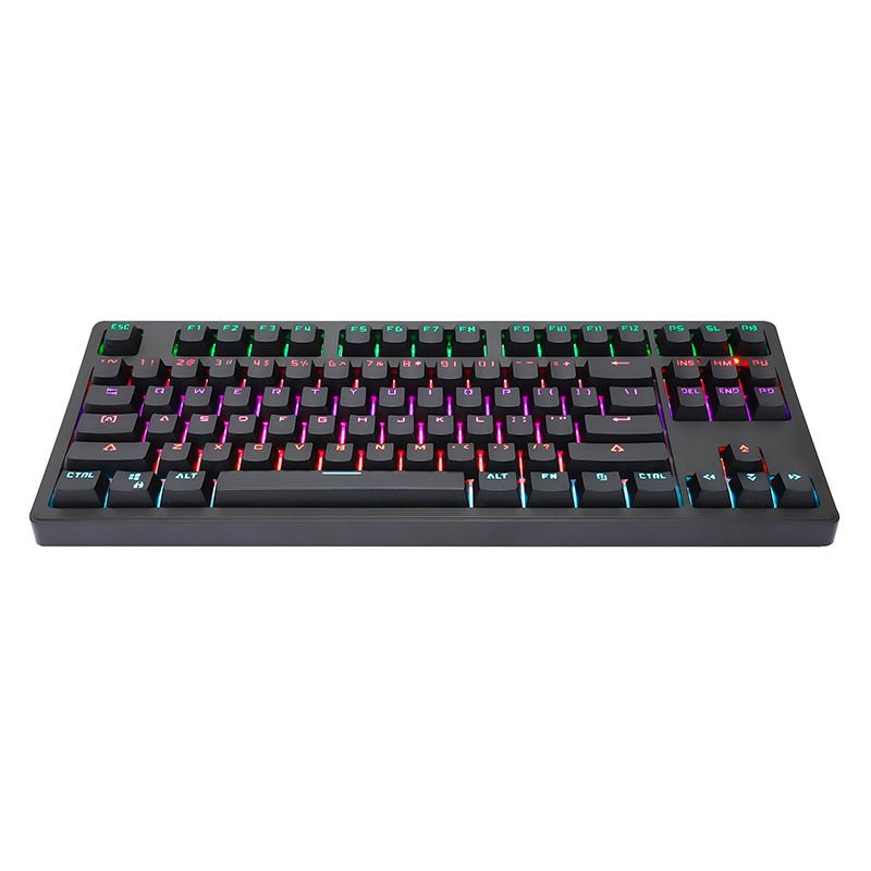 87-key mechanical game keyboard RGB rainbow backlit wired keyboard with red switch for Windows gaming PCs