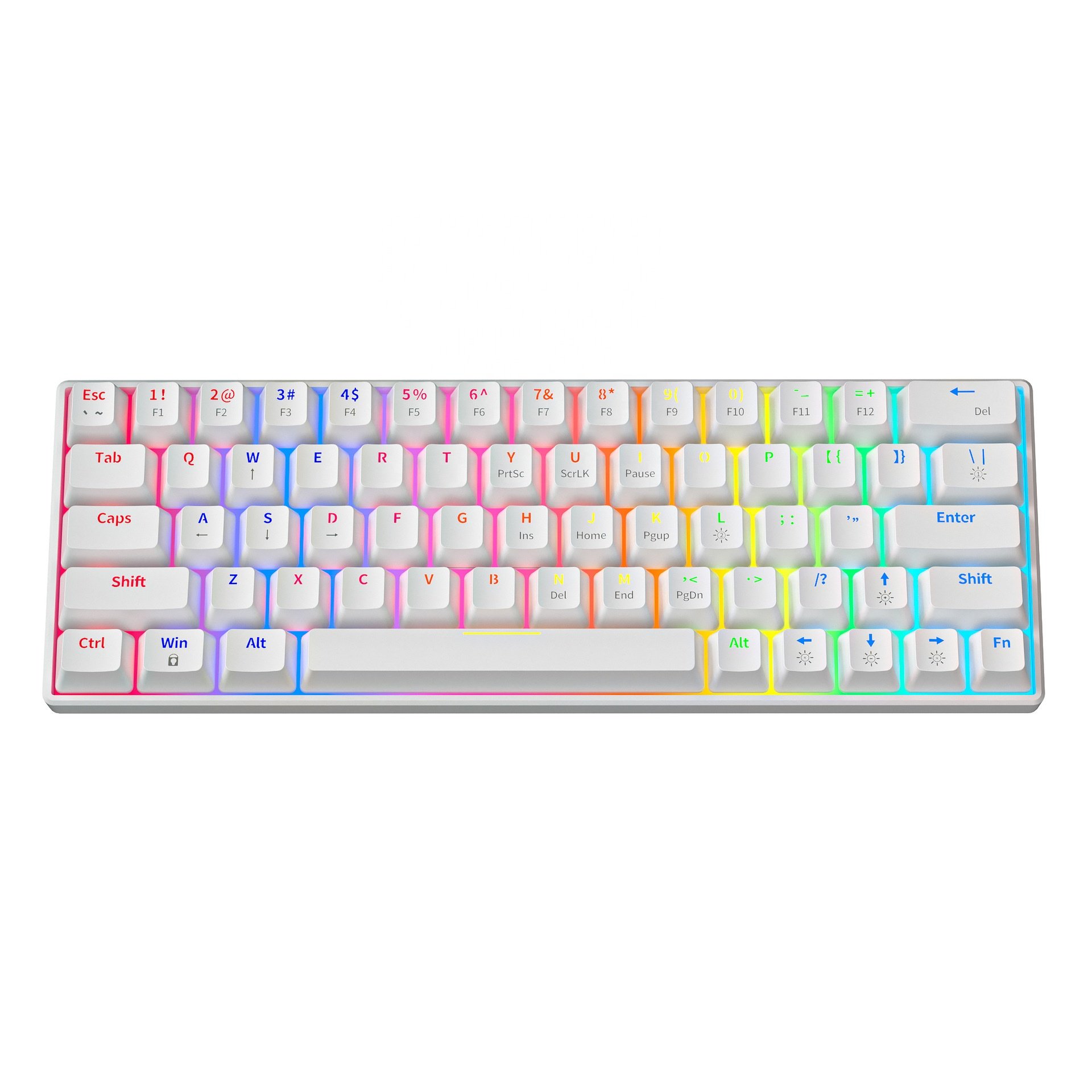 Customize 60% Keyboard 63 64 Keys white pink Switch Custom Keycap Mini USB Wired Gaming Fashion RGB backlit mechanical Keyboard