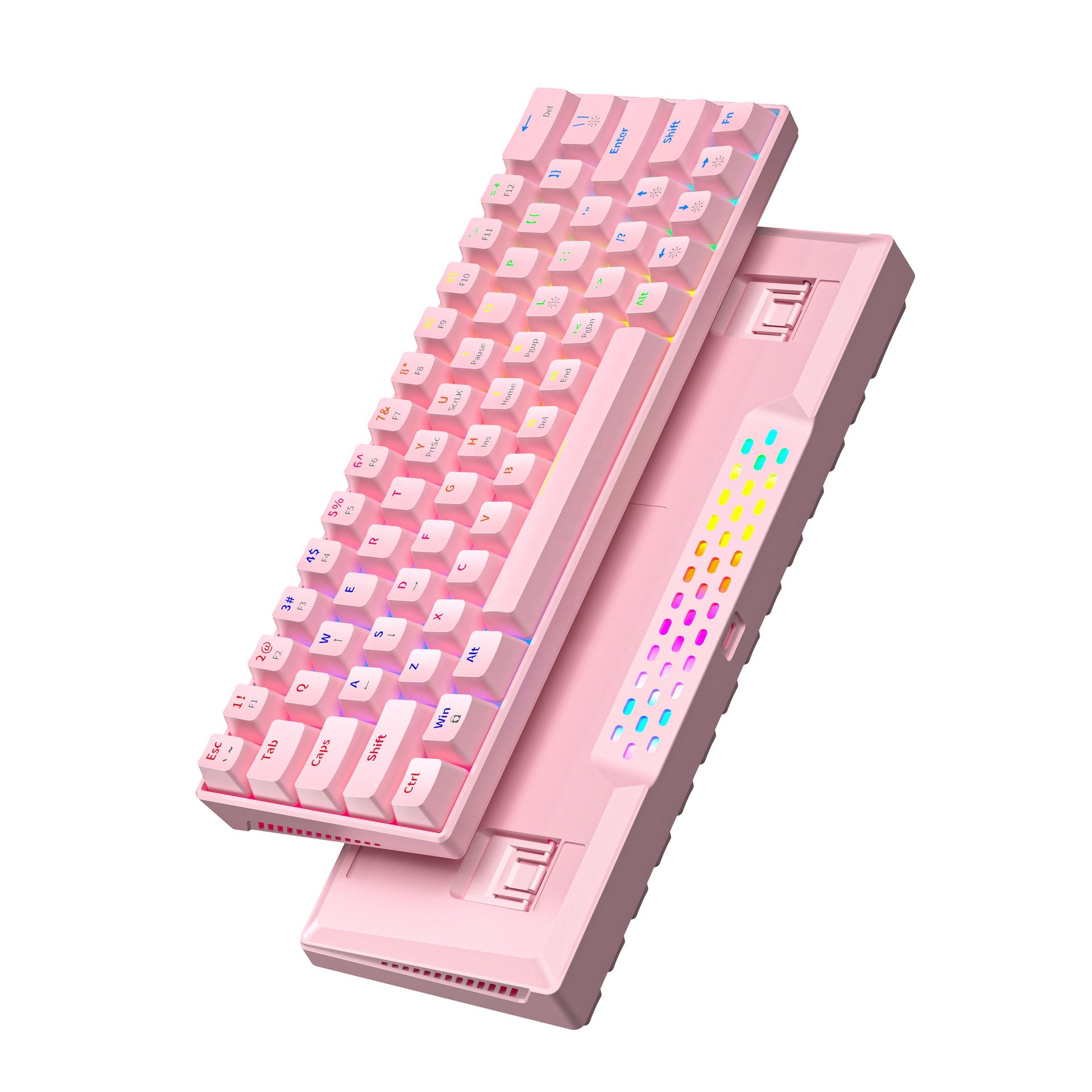 Customize 60% Keyboard 63 64 Keys white pink Switch Custom Keycap Mini USB Wired Gaming Fashion RGB backlit mechanical Keyboard