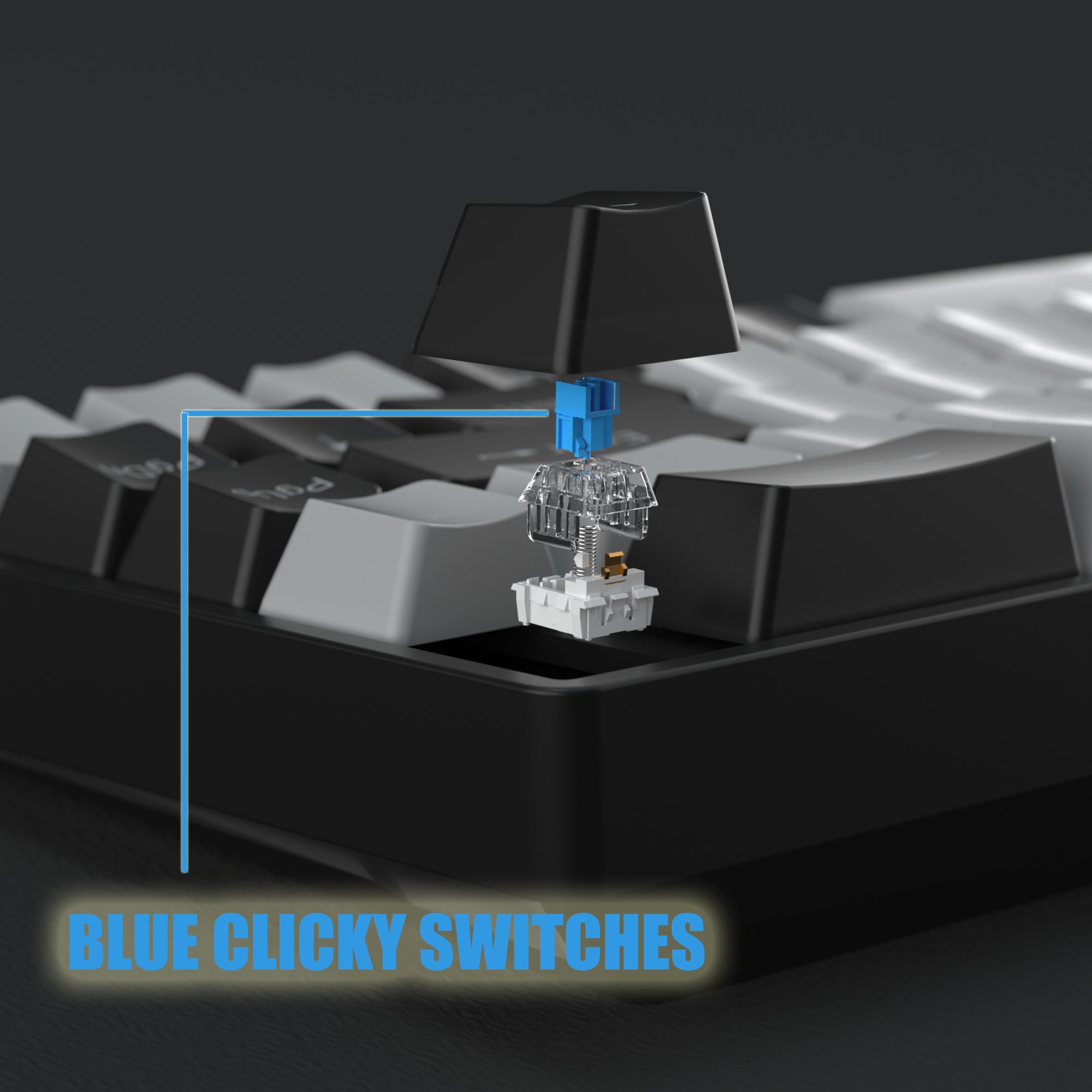 Blue Switch Gaming Keyboard 60 Percent RGB Gamer Teclado Compact 68 Keys White Black USB Wired Gaming Mechanical Keyboard