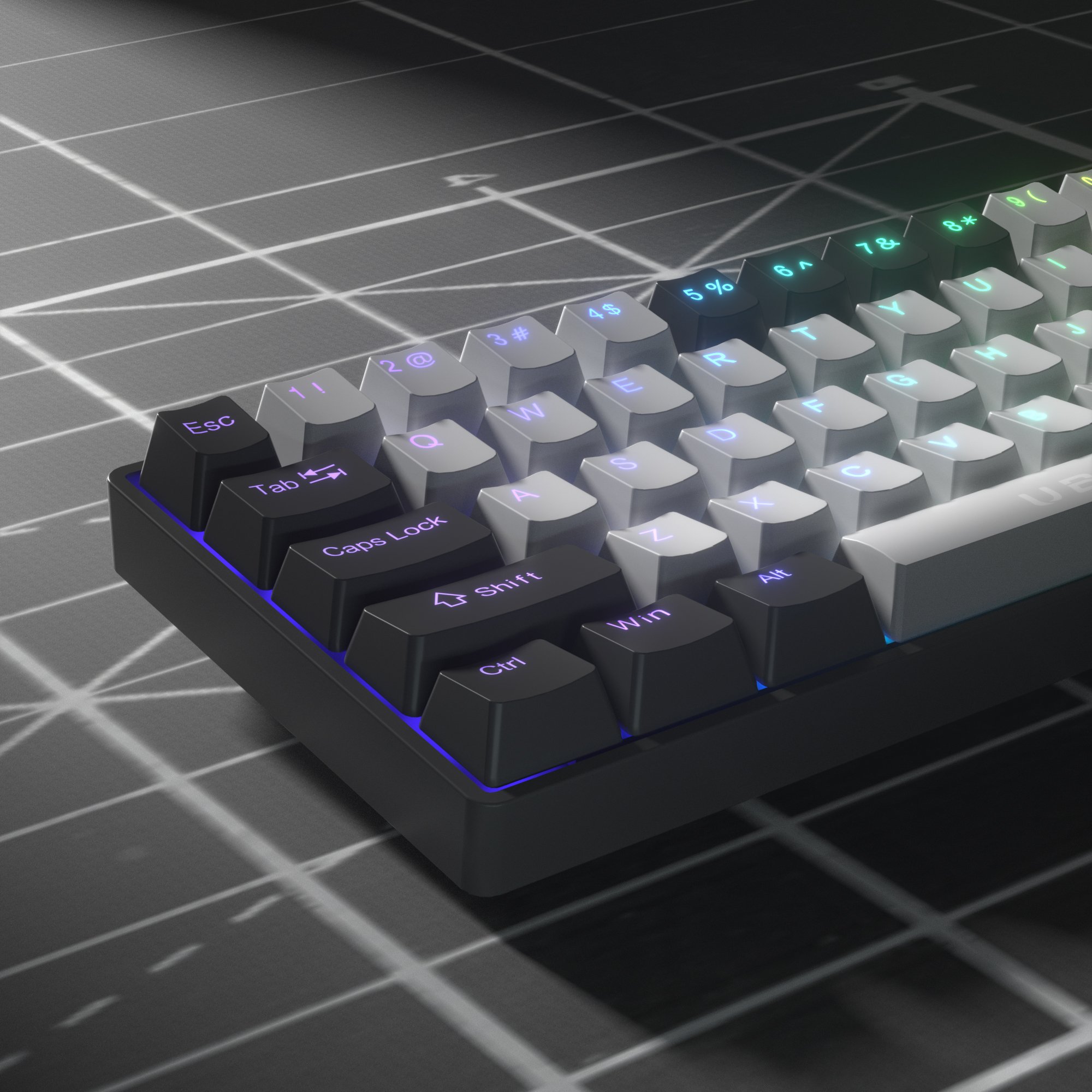 Blue Switch Gaming Keyboard 60 Percent RGB Gamer Teclado Compact 68 Keys White Black USB Wired Gaming Mechanical Keyboard