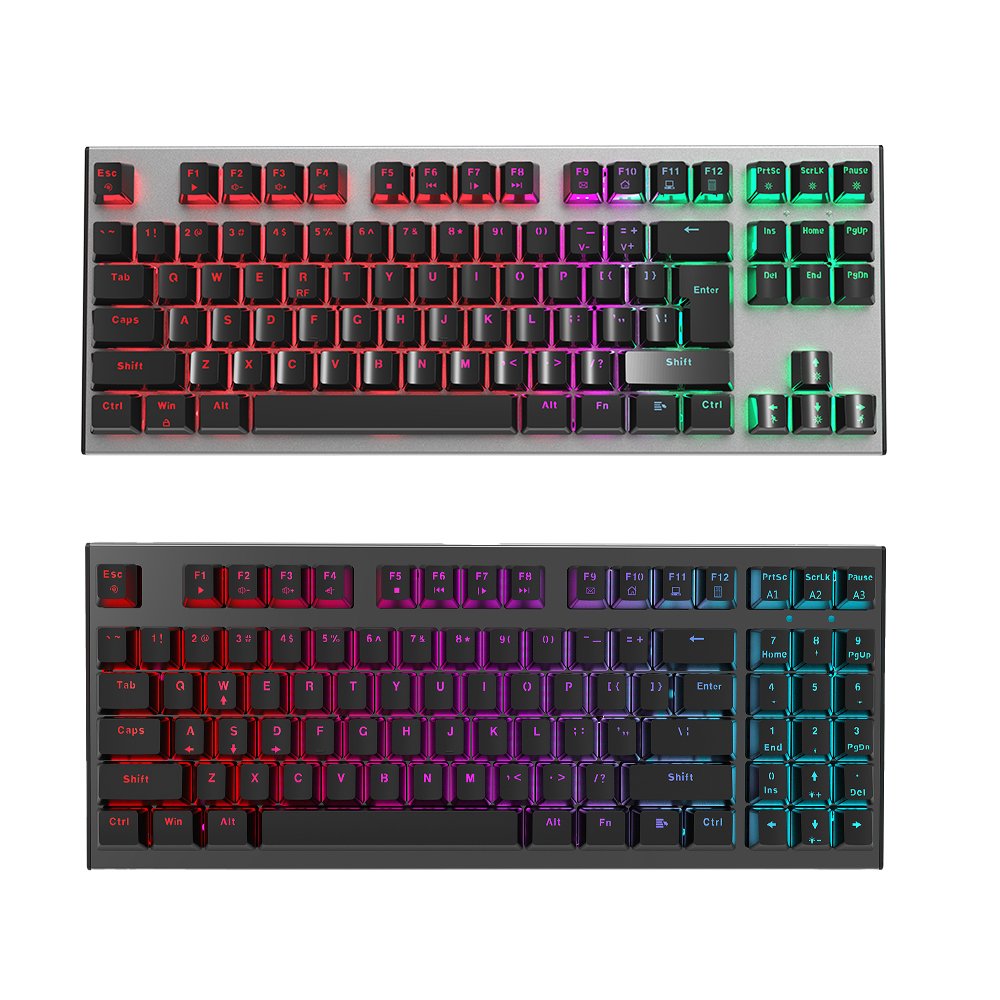 2023 OEM RGB Backlight Gaming Mechanical Keyboard For PC Gamer 92Keys Wired Gaming Mechanical with Multimedia Keys