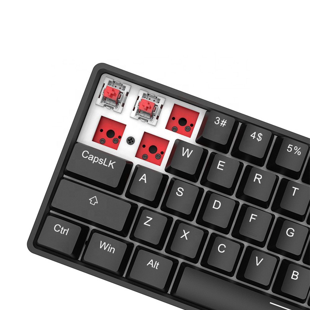 DIY 60% PCB Hot Swap QMK ISO Mini ABS Case RGB 61 Keys Hotswap Membrane Mechanical Keyboard Kit