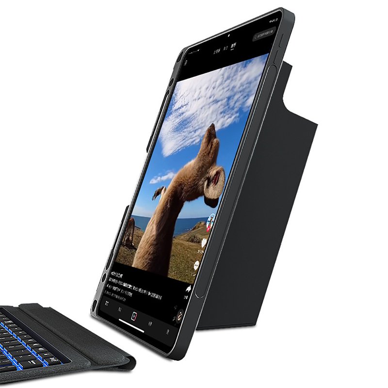 multifunctional keyboard case all-in-one touch keyboard magnetic detachable pivot stand leather case for ipad pro11 tablet case