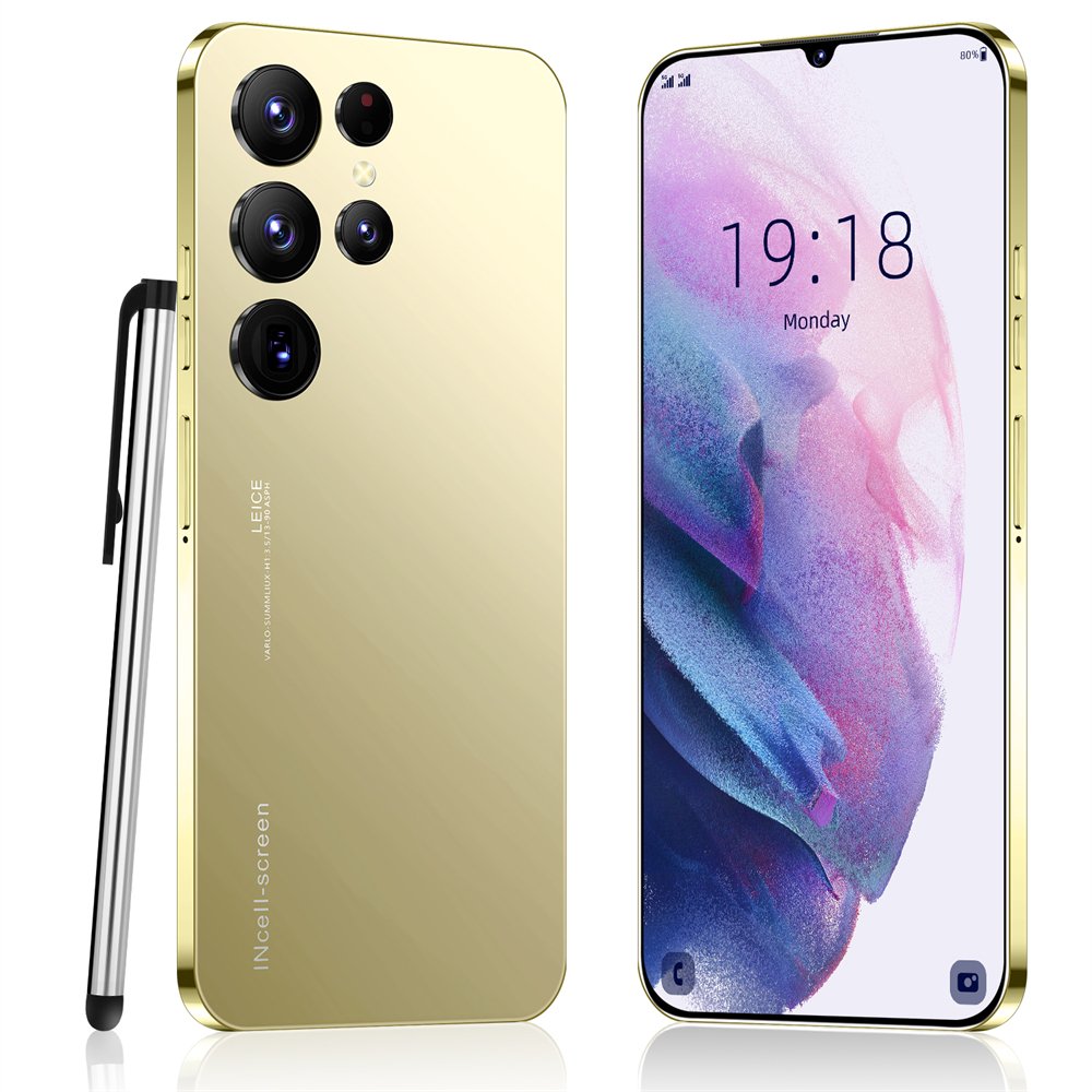 Best Selling Original Brand New S24Phone 6.8 Inch 4G 5G Smartphone with Stylus Pen 4 Cameras Facial Recognition Unlock Phone