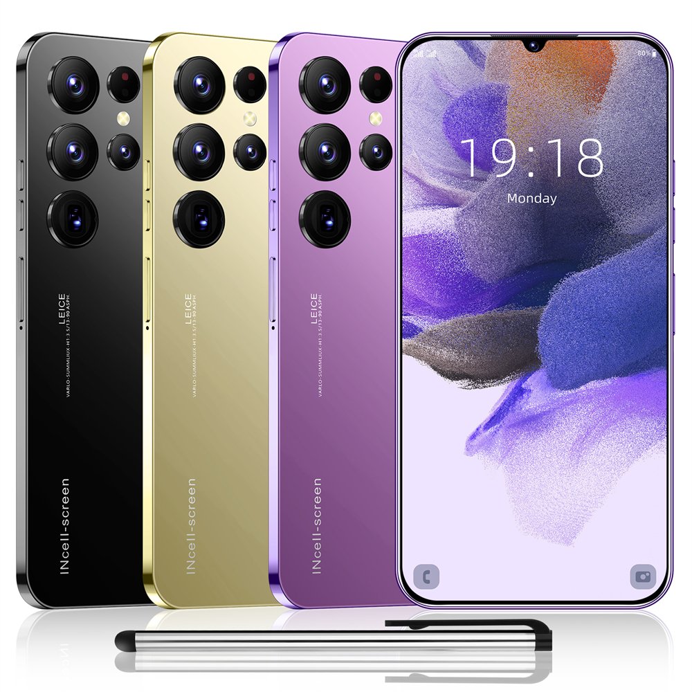 Best Selling Original Brand New S24Phone 6.8 Inch 4G 5G Smartphone with Stylus Pen 4 Cameras Facial Recognition Unlock Phone