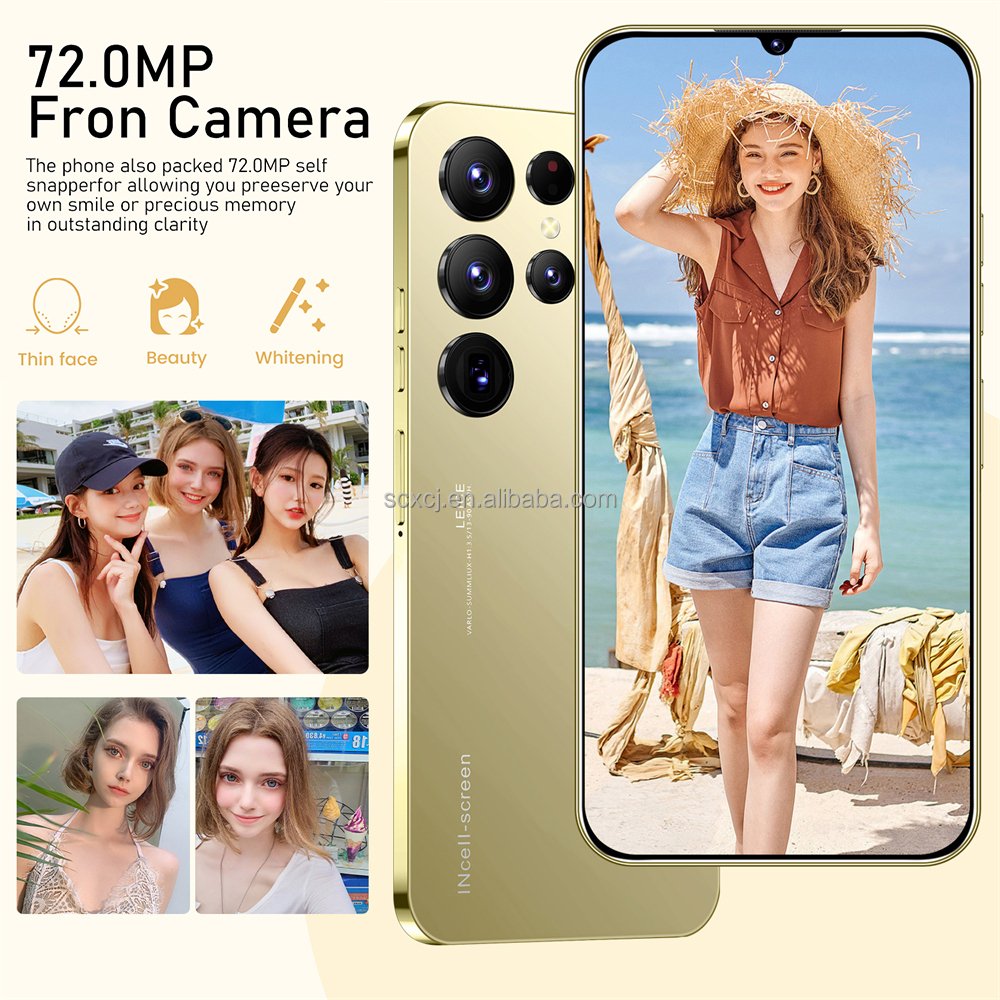Best Selling Original Brand New S24Phone 6.8 Inch 4G 5G Smartphone with Stylus Pen 4 Cameras Facial Recognition Unlock Phone