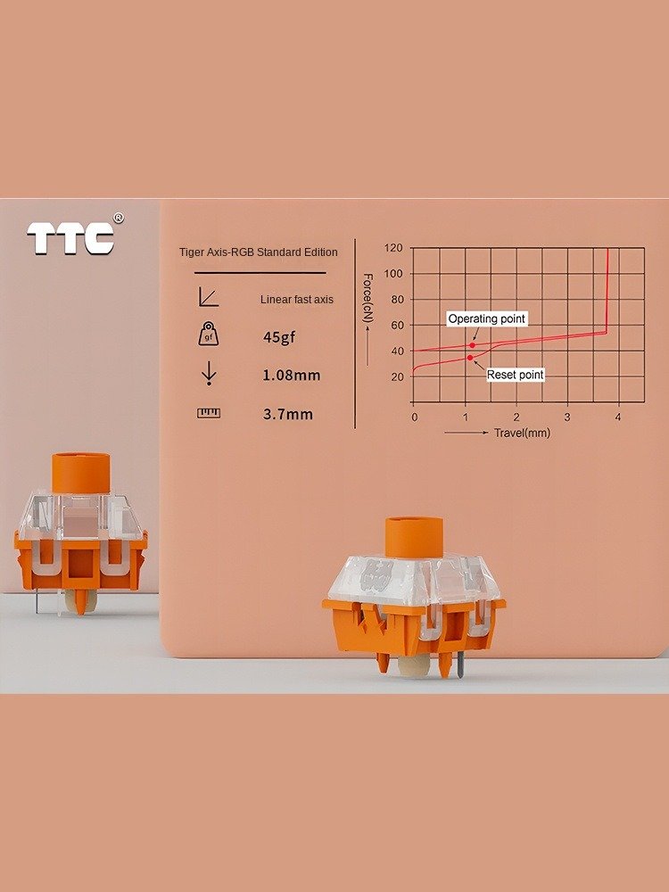 Wholesale TTC Tiger Axis RGB Standard Version Linear 5-pin 45g Customized Esports Mechanical Keyboard Axis Switch