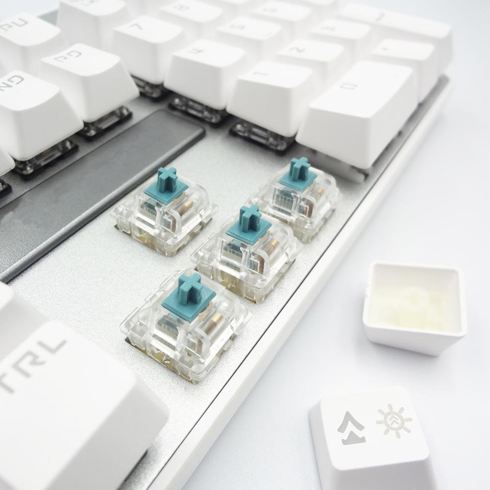 DUROCK Clear T1 Tactile Mechanical Keyboard Switch Gold Plated 67g Spring Keyswitch for Custom Keyboard Switches