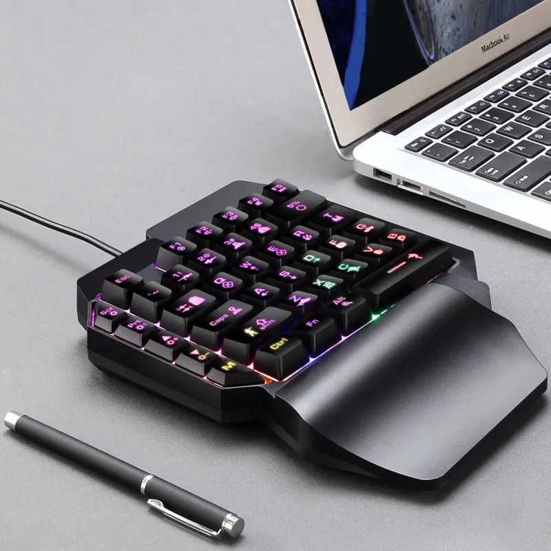 2024 Free Fire Gaming Mini Keyboard Mouse Set Wireless RGB Backlit Type C Mechanical English ABS Designed Mobile Gaming Mix Pro