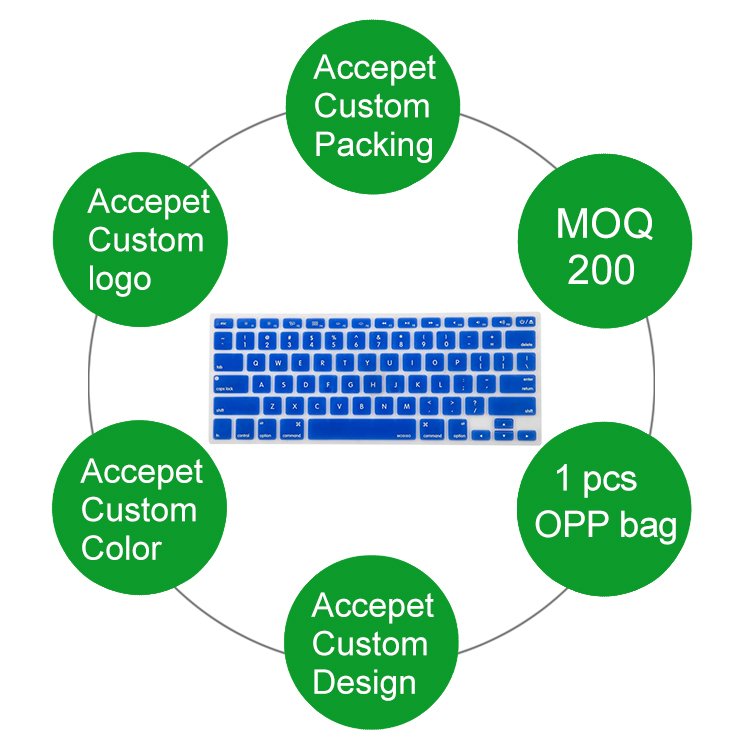 Wholesale Waterproof keyboard protector ,Custom Silicone keyboard covers for macbook