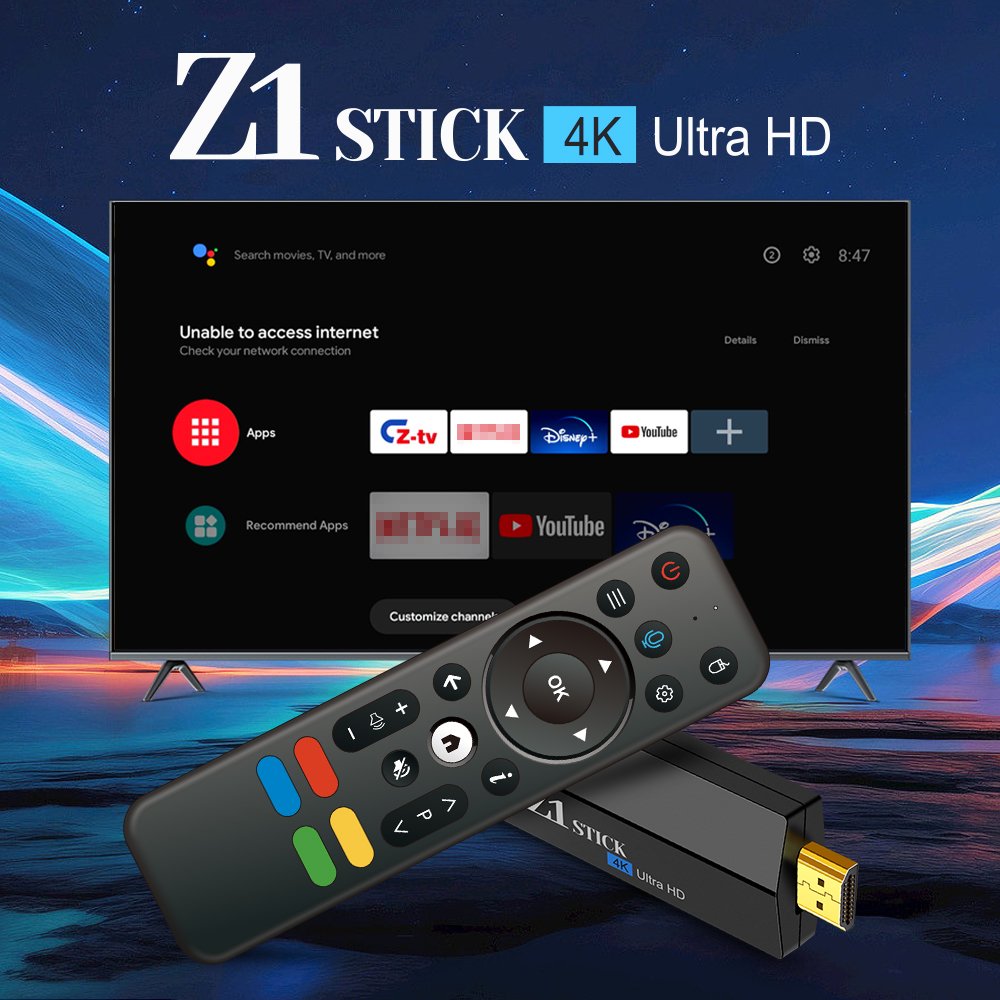 GYS Z1 Stick Android TV Dongle 2 4g 5g Wifi Allwinner H313 Set Top Box Smart TV stick 4k android TV Voice Control