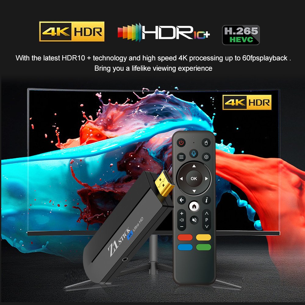 GYS Z1 Stick Android TV Dongle 2 4g 5g Wifi Allwinner H313 Set Top Box Smart TV stick 4k android TV Voice Control