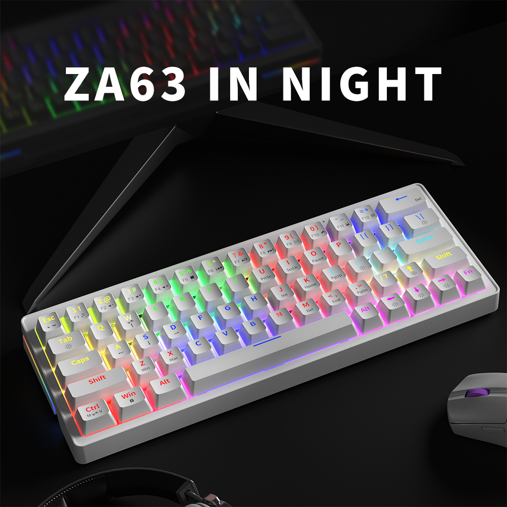 63 Keys 2.4G hot swapple RGB wireless customizable mechanical gaming keyboard OEM