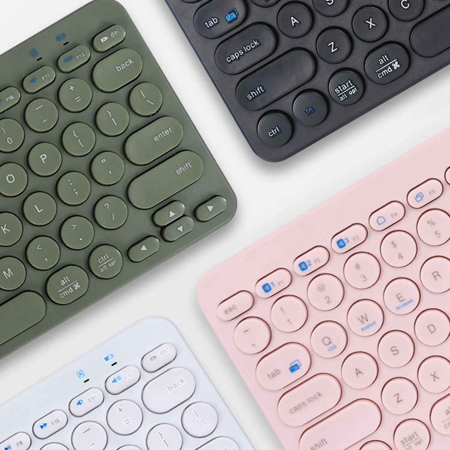 Easy-Switch Up To 3 Devices Wireless Bk380 Multi-Device Bluetooths Keyboard For Windows,Android,Ios