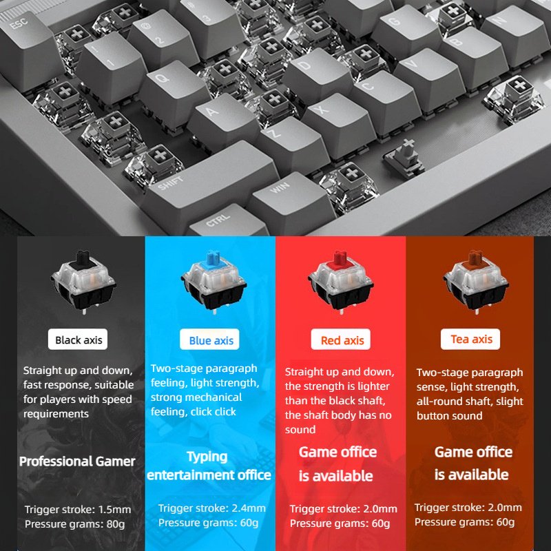X823 Hot Sale High Quality Gaming Keyboard Compact 60% Layout Rgb Led Backlit 61 Keys Mechanical Keyboard For Professional Gam