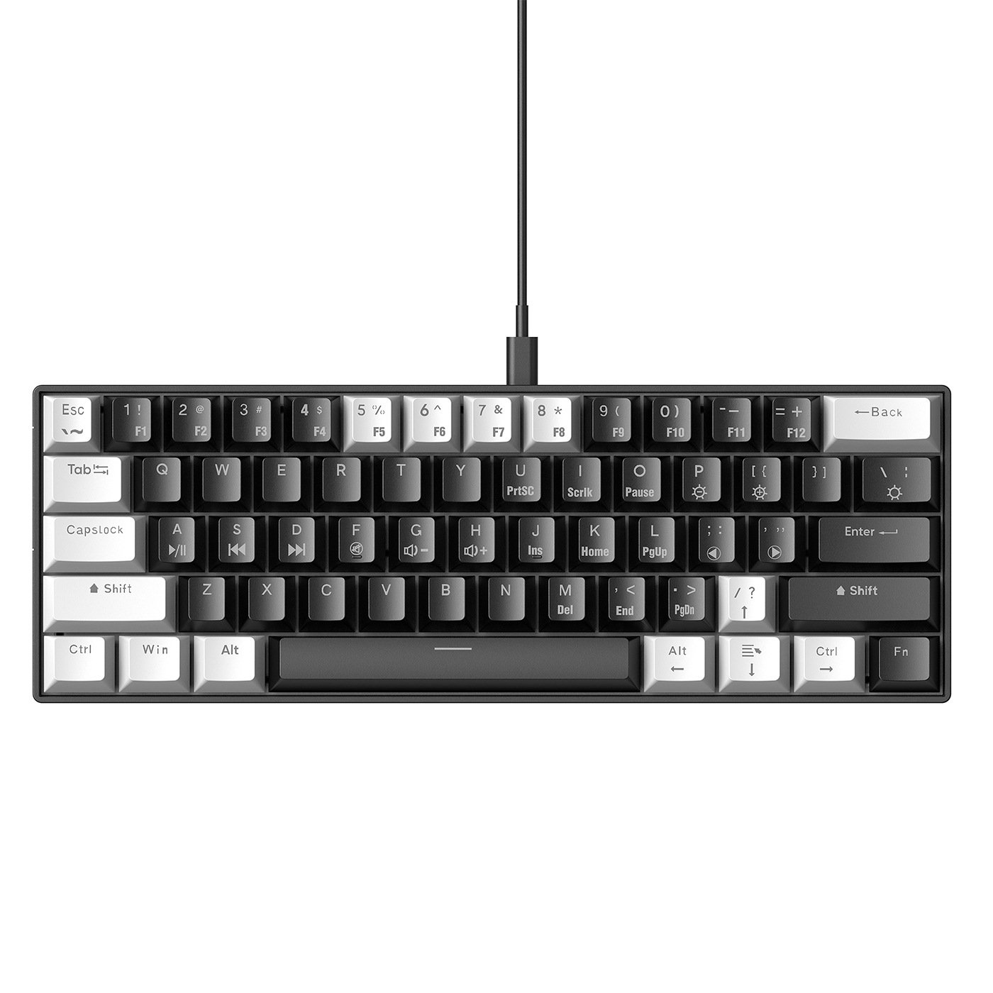 X823 Hot Sale High Quality Gaming Keyboard Compact 60% Layout Rgb Led Backlit 61 Keys Mechanical Keyboard For Professional Gam