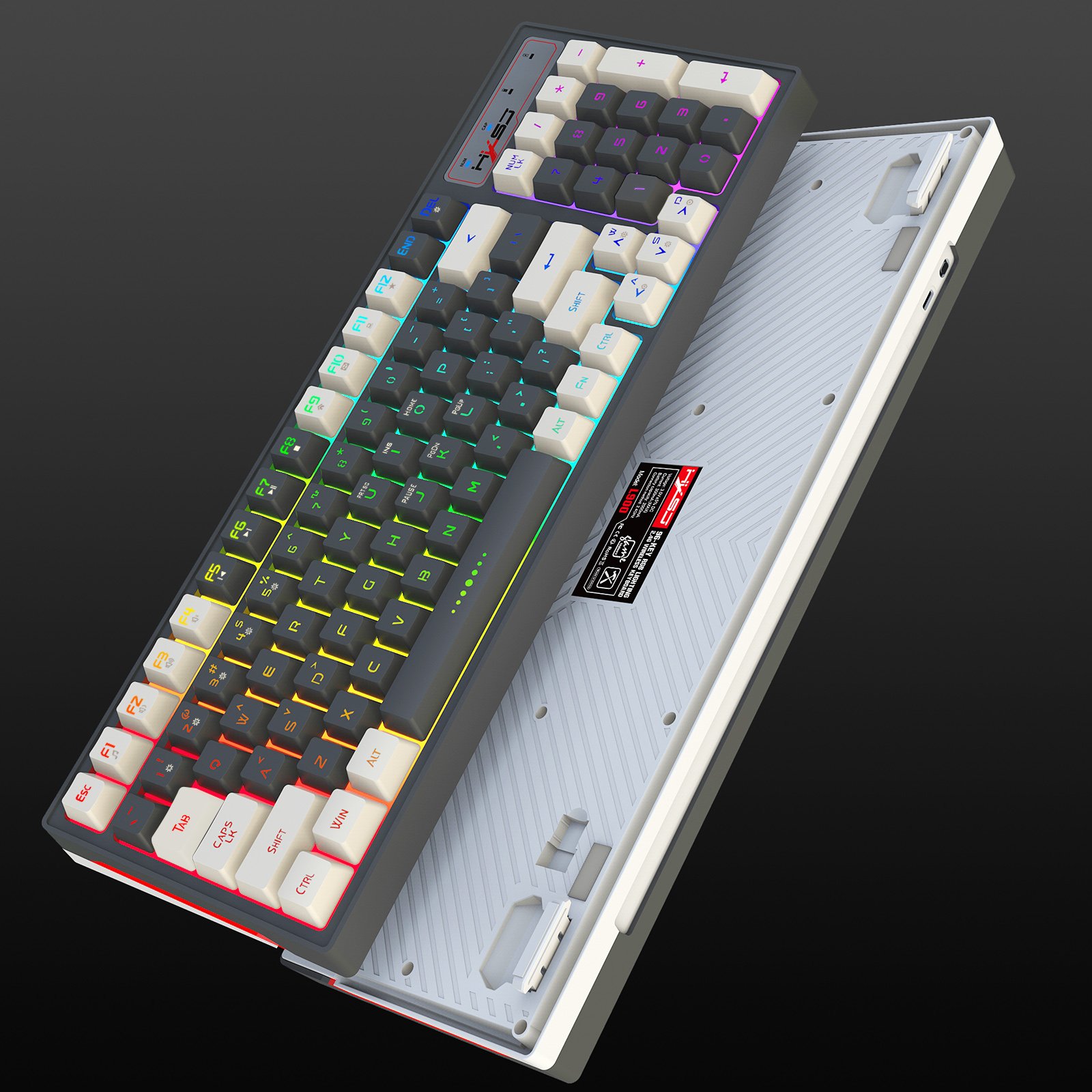 Hot product HXSJ L900 96-key 2.4G wireless E-sports RGB glow lighting backlit mechanical feel gaming keyboard for laptop game