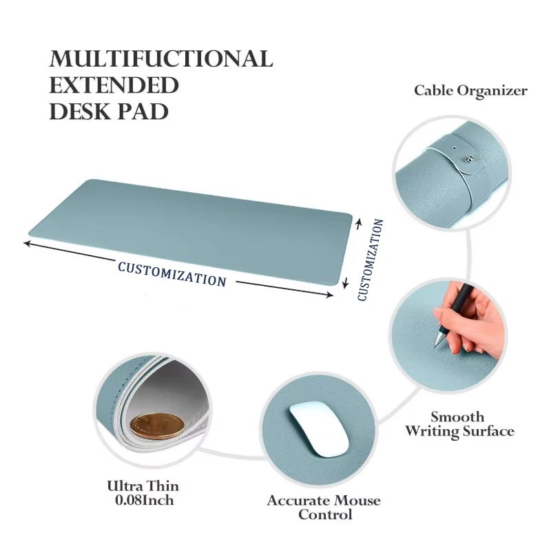 Hot - Selling Customizable LOGO Two - Color Double - Sided PU Leather Keyboard Pad For Home And Office