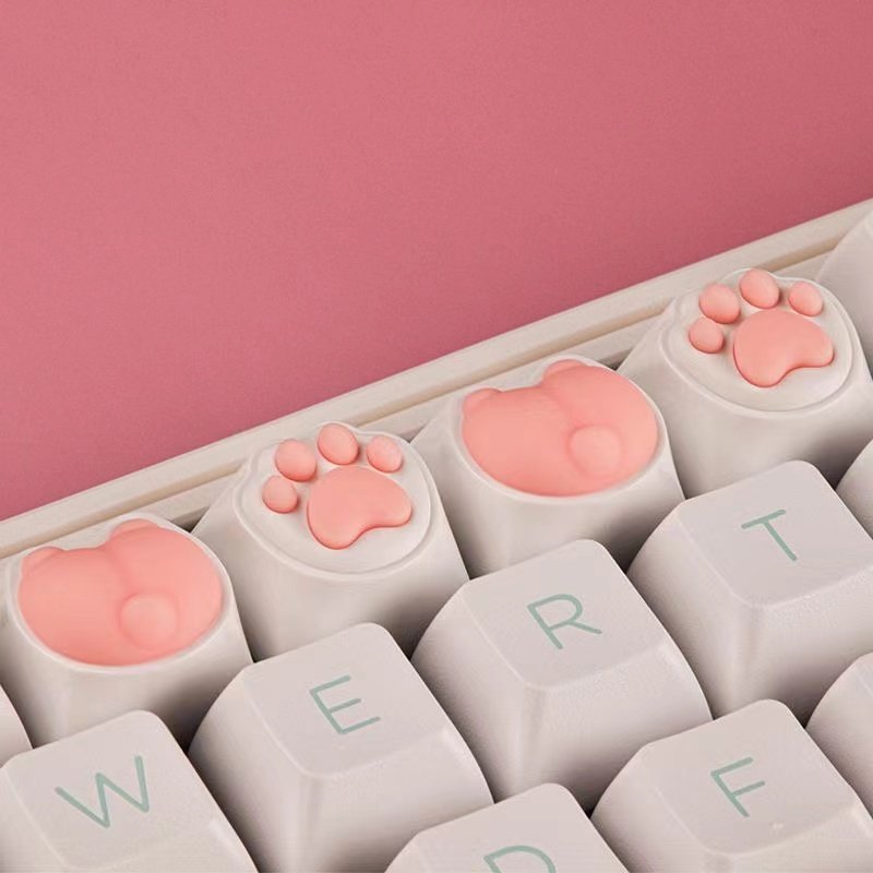 Wholesale New Design Cat Paw Keycap Custom Silicone 3D Printing Keycap Buttons Key Cap for Mechanical Gaming Keyboard Cat Keycap