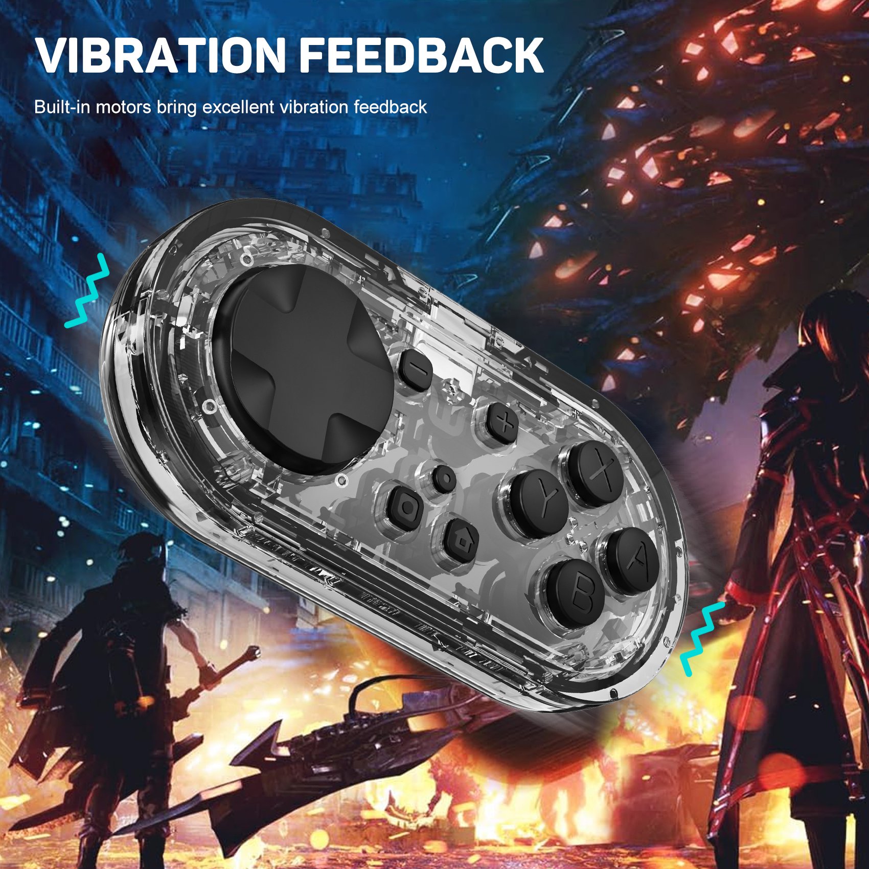 Keyboard Game PC Controller with Silicone Button Work for Windows PC Android and Switch