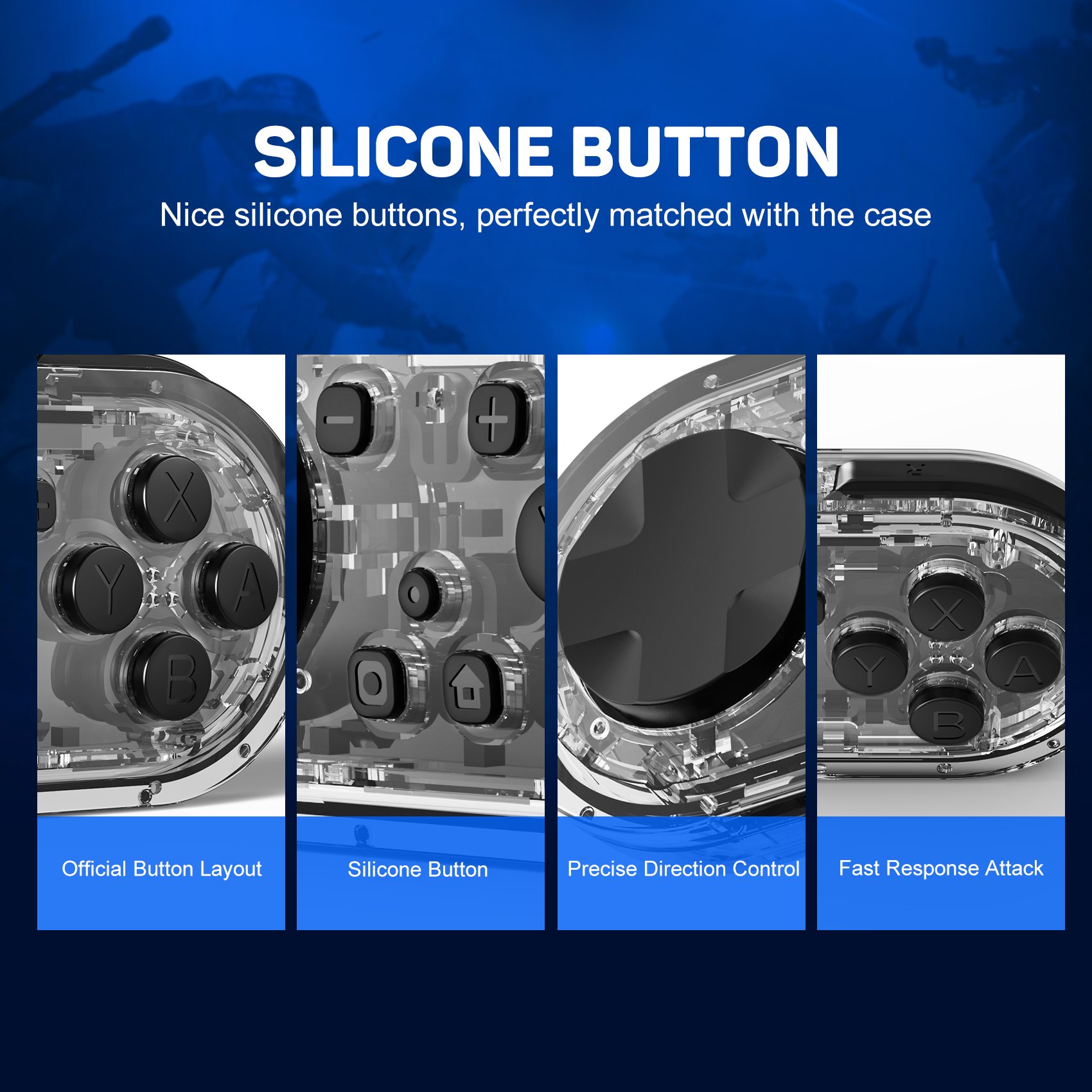 Keyboard Game PC Controller with Silicone Button Work for Windows PC Android and Switch