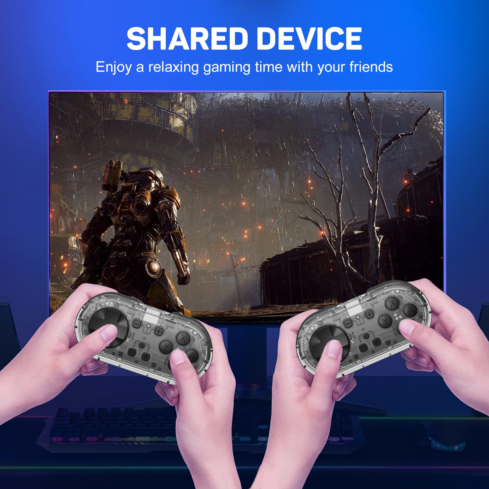 Keyboard Game PC Controller with Silicone Button Work for Windows PC Android and Switch