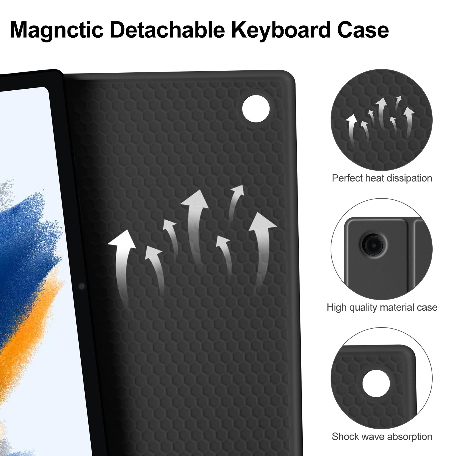 Protective Stand Cover Magnetic PU Leather Universal Tablet Case Cover With Keyboard For Samsung A8 10.5Inch
