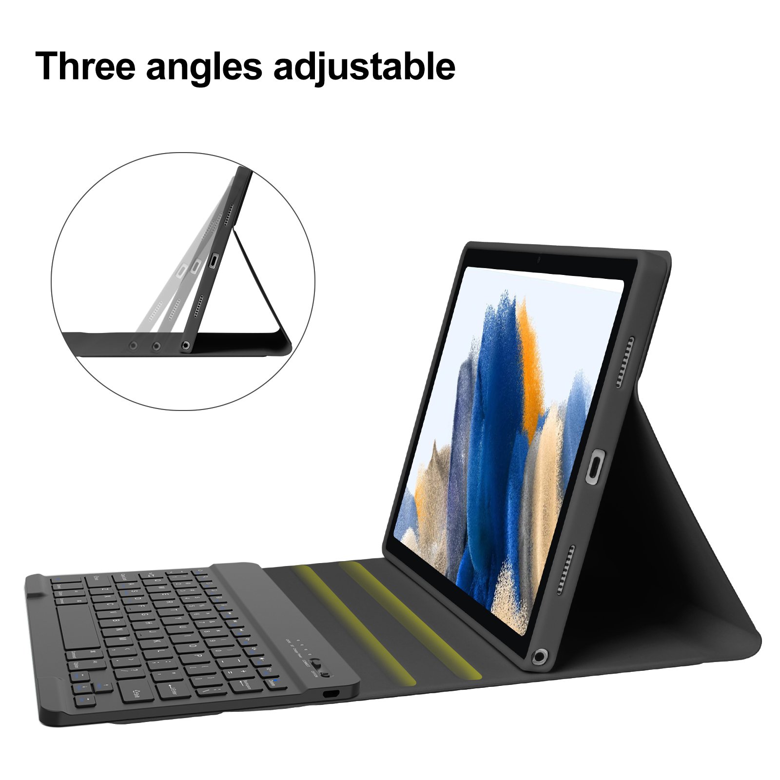 Protective Stand Cover Magnetic PU Leather Universal Tablet Case Cover With Keyboard For Samsung A8 10.5Inch