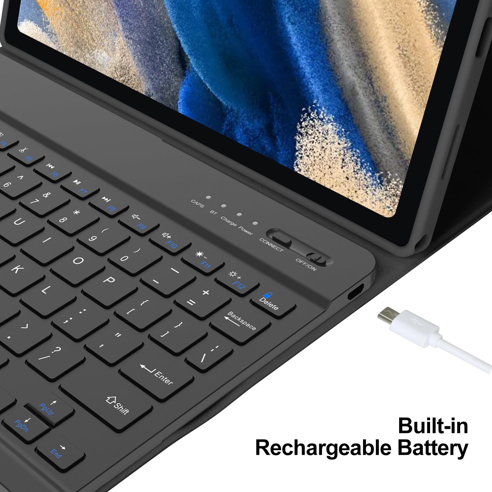 Protective Stand Cover Magnetic PU Leather Universal Tablet Case Cover With Keyboard For Samsung A8 10.5Inch