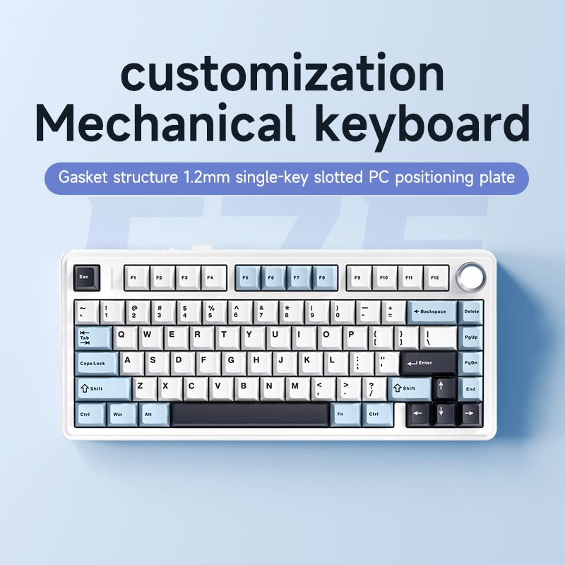 AULA F75 RGB LED 75% Keyboard OEM Logo Wired USB & 2.4G Wireless Gaming Mechanical Switch Custom Computer PC for Desktop Users