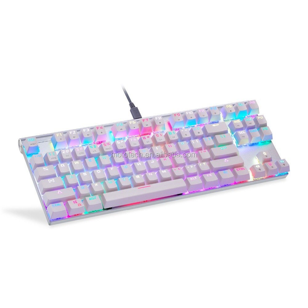 Motospeed TKL 87-Key Wireless BT Mechanical Keyboard with Backlit Mechanical Gaming Keyboard Blue Switch For Computer