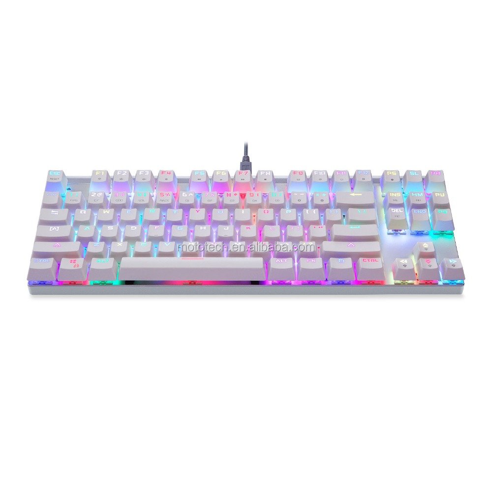 Motospeed TKL 87-Key Wireless BT Mechanical Keyboard with Backlit Mechanical Gaming Keyboard Blue Switch For Computer