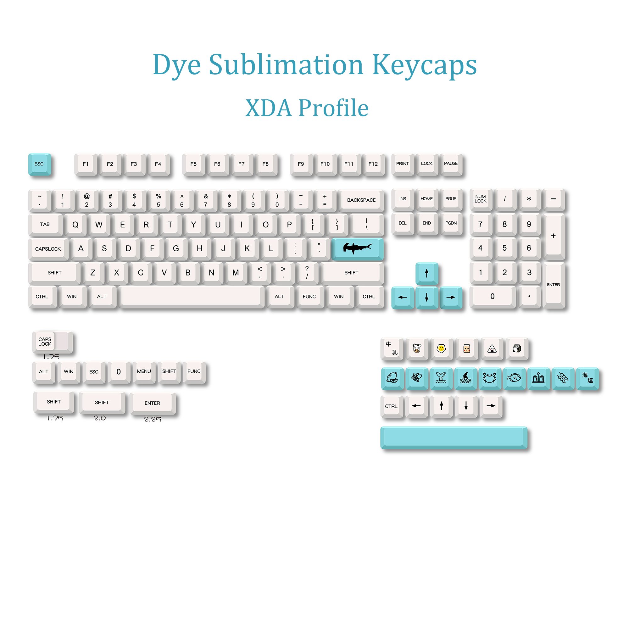 Factory customized PBT dye sub Keycaps for gaming mechanical keyboard caps kit multi-colored XDA OEM MDA CHERRY profile keycap
