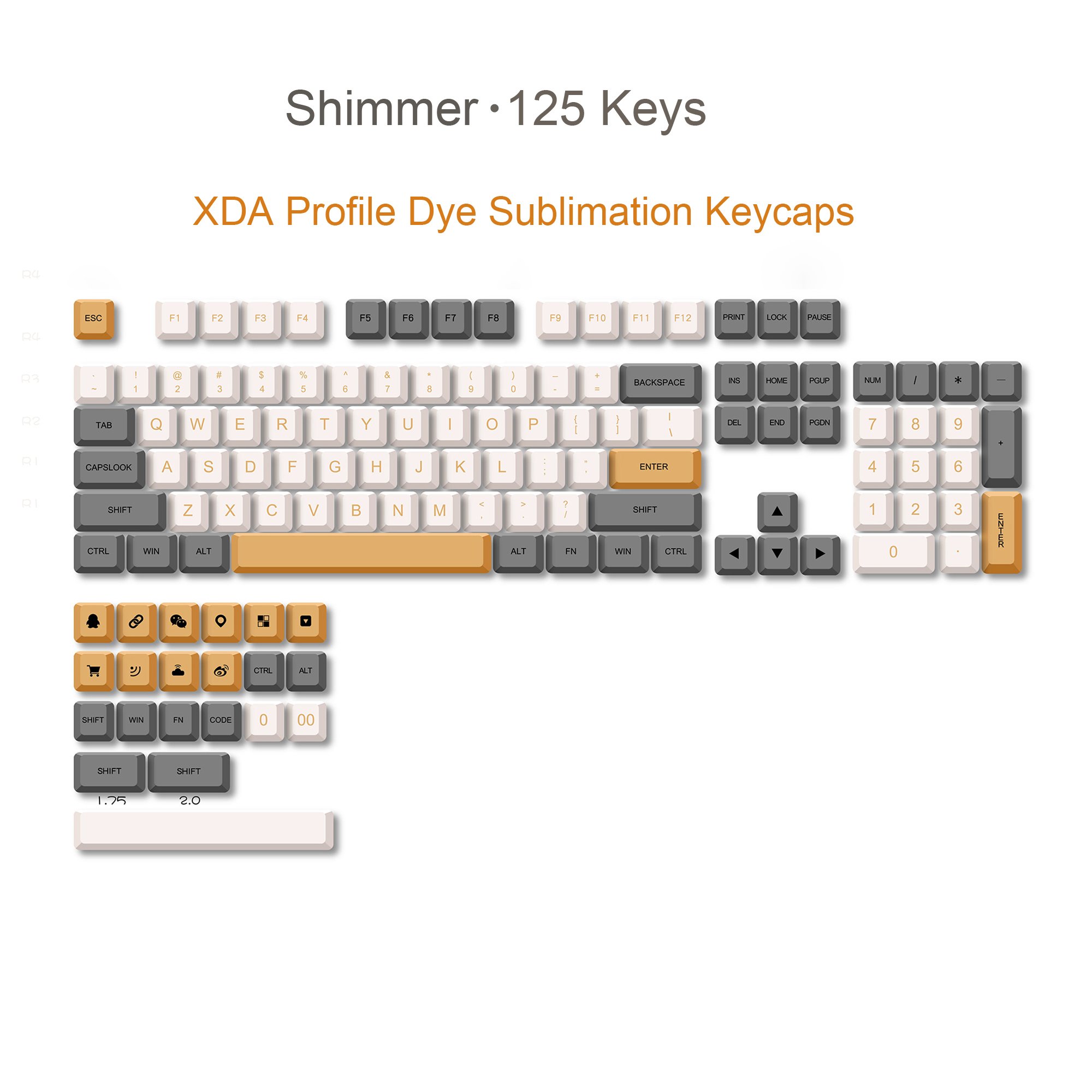 Factory customized PBT dye sub Keycaps for gaming mechanical keyboard caps kit multi-colored XDA OEM MDA CHERRY profile keycap