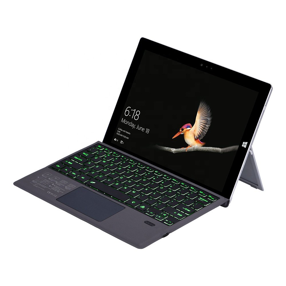 Factory Universal Magnetic Wireless Backlit keyboard 2 in 1 tablet keyboards with protective cover for microsoft surfacePro7