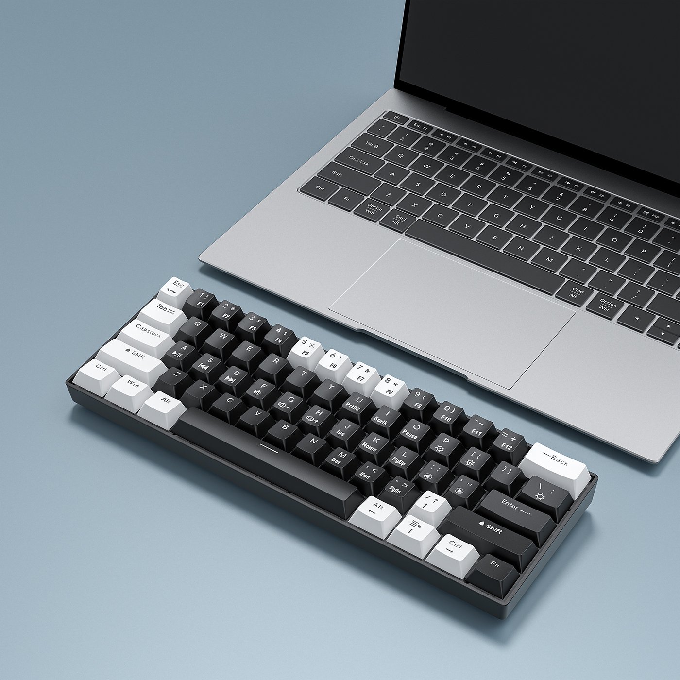 Custom RGB Backlit Mechanical Keyboard Wireless 61 Keys Teclado Gamer Wired 60 percent Gaming Keyboard Blue Switch