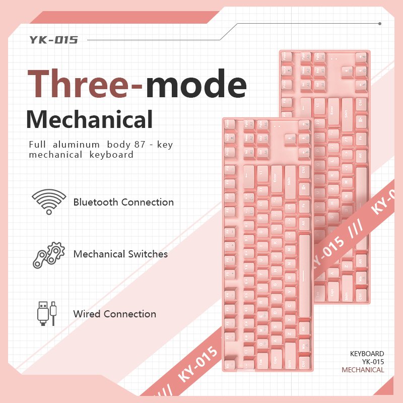 80 percent Keyboard mechanical Hot Swap RGB Backlit Wireless English Low Profile Gaming Mechanical Keyboard