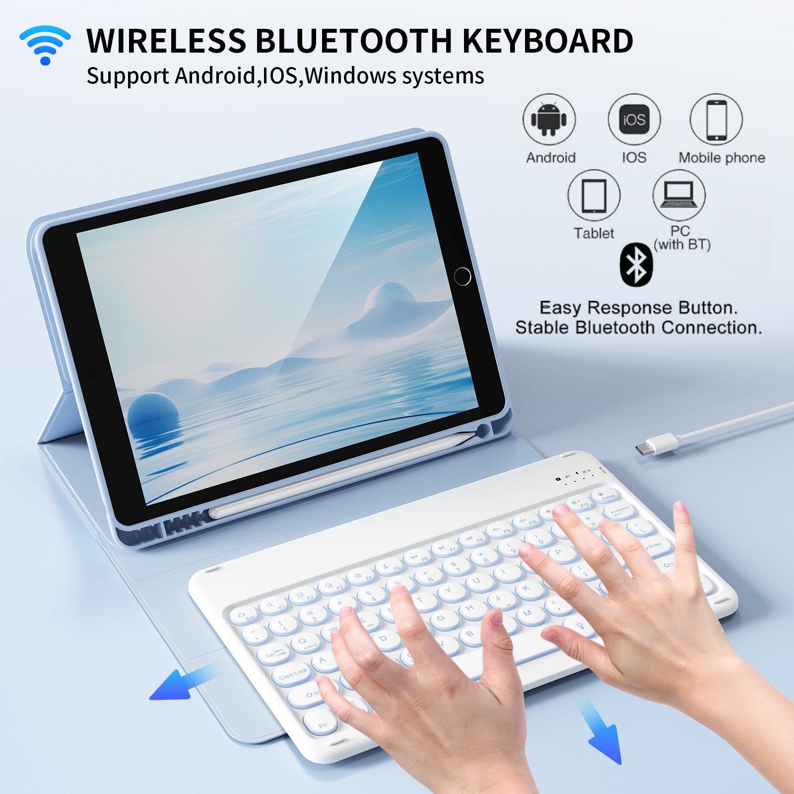 Kenke Magnetic Integrated Protective iPad Keyboard Case With Backlit Keyboard For iPad 10.2 inch with Magic Keyboard Case