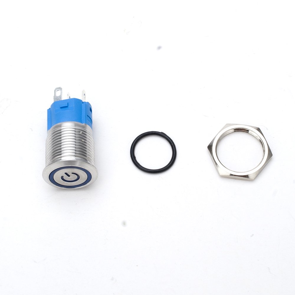 metal push switch button on off push button illuminated led latching/momentary HJS22A2 22mm metal push button