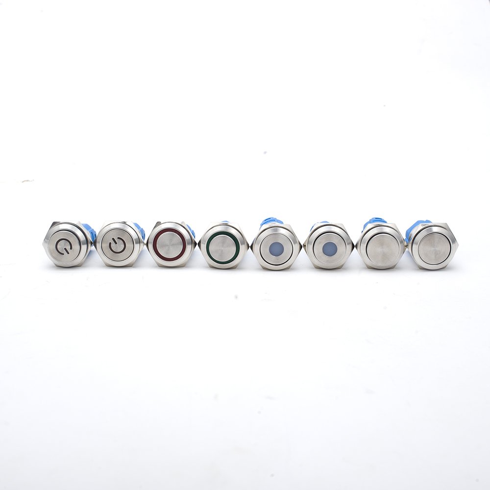 metal push switch button on off push button illuminated led latching/momentary HJS22A2 22mm metal push button