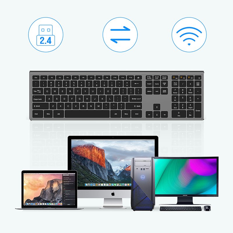 Full Size 109 Keys Wireless keyboard 2.4GHz Wireless Laptop Scissors Switch Keyboard for Windows Mac I.OS