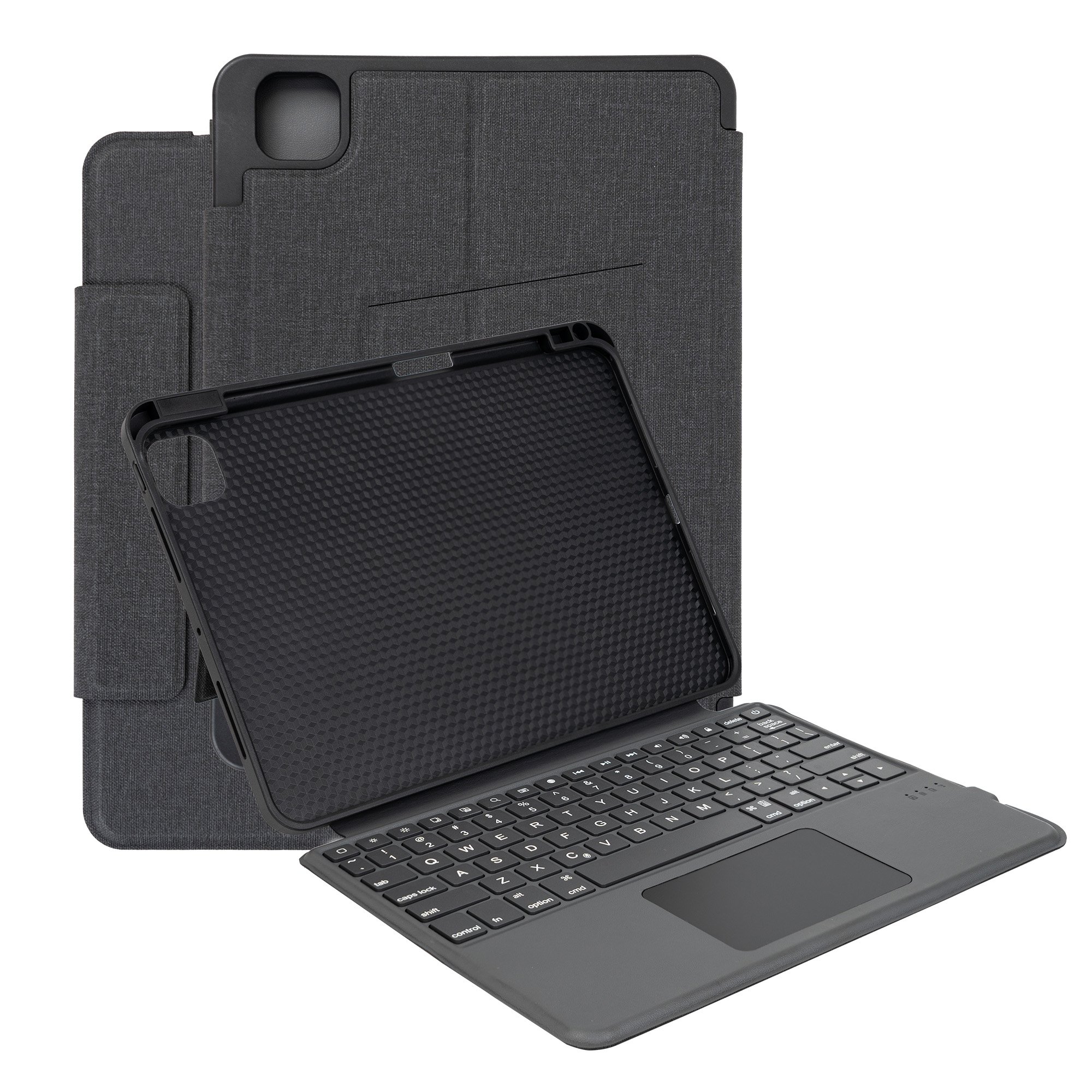 Bluetooth Keyboard Case Soft TPU cover case with Pencil Holder & touchpad for New 2024 iPad Pro 11"(M4)