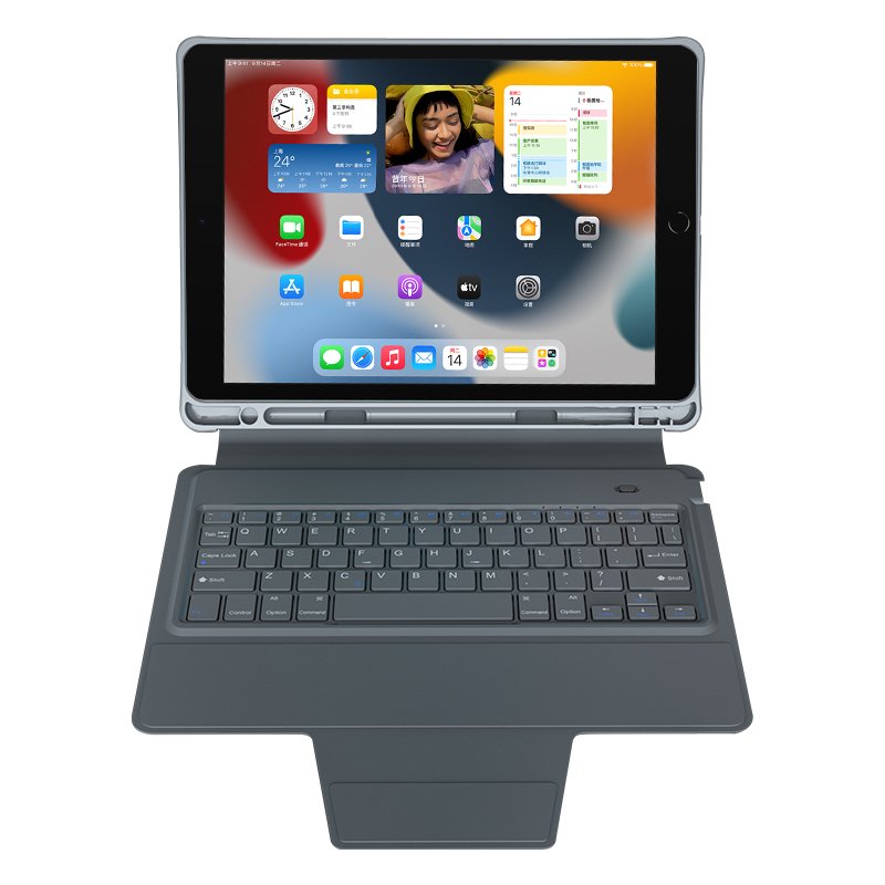 Keyboard Case for iPad 9th Generation 2021, Wireless Bluetooth Keyboard iPad 9th/8th/7th Gen Cover Case with Pencil Holder