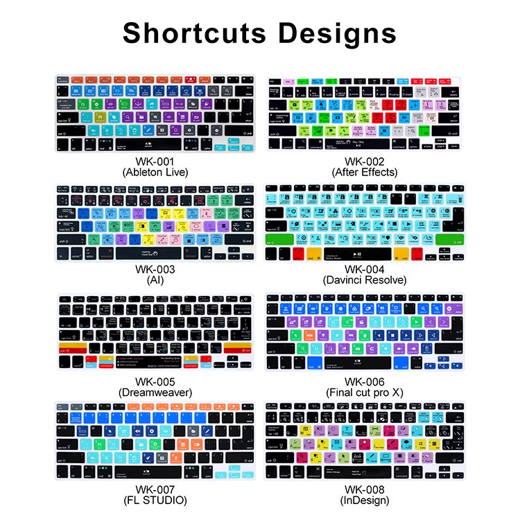 Arabic Russian German Italian Spanish Silicone Keyboard Cover for MacBook 13 15 inch A1466 A1369 A1278 A1286 A1502 A1425 A1398