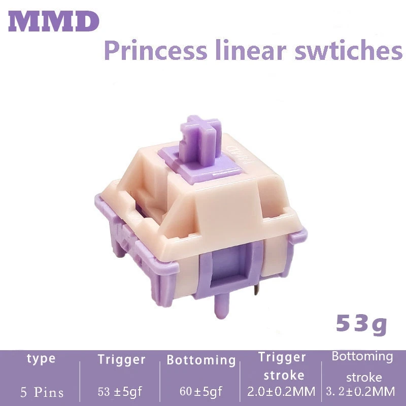 MMD Princess Switch 5Pins 28/38/45/53g Banana Splits Linear Mechanical Keyboard Switch